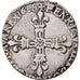 Coin, France, Henri IV, 1/4 Ecu, 1608, Nantes, EF(40-45), Silver, Sombart:4678