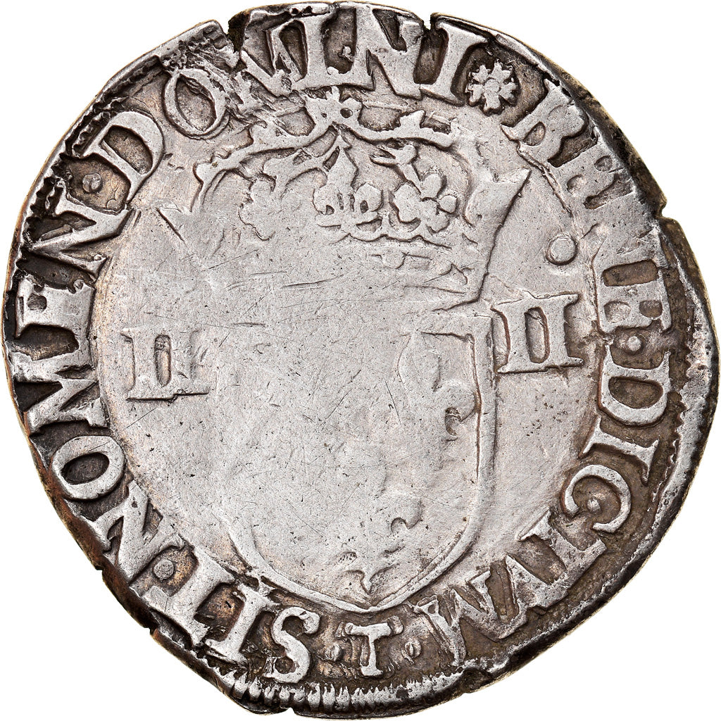 Moneta, Francja, Charles X, 1/4 Ecu, 1590, Nantes, EF(40-45), Srebro