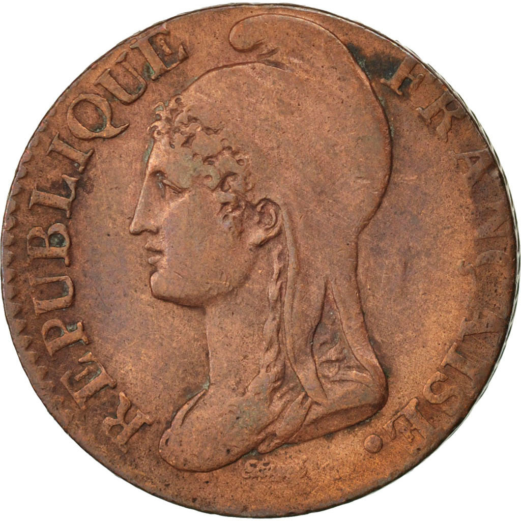 Coin, France, Dupré, 5 Centimes, 1796, Paris, VF(30-35), Bronze, KM:635.1