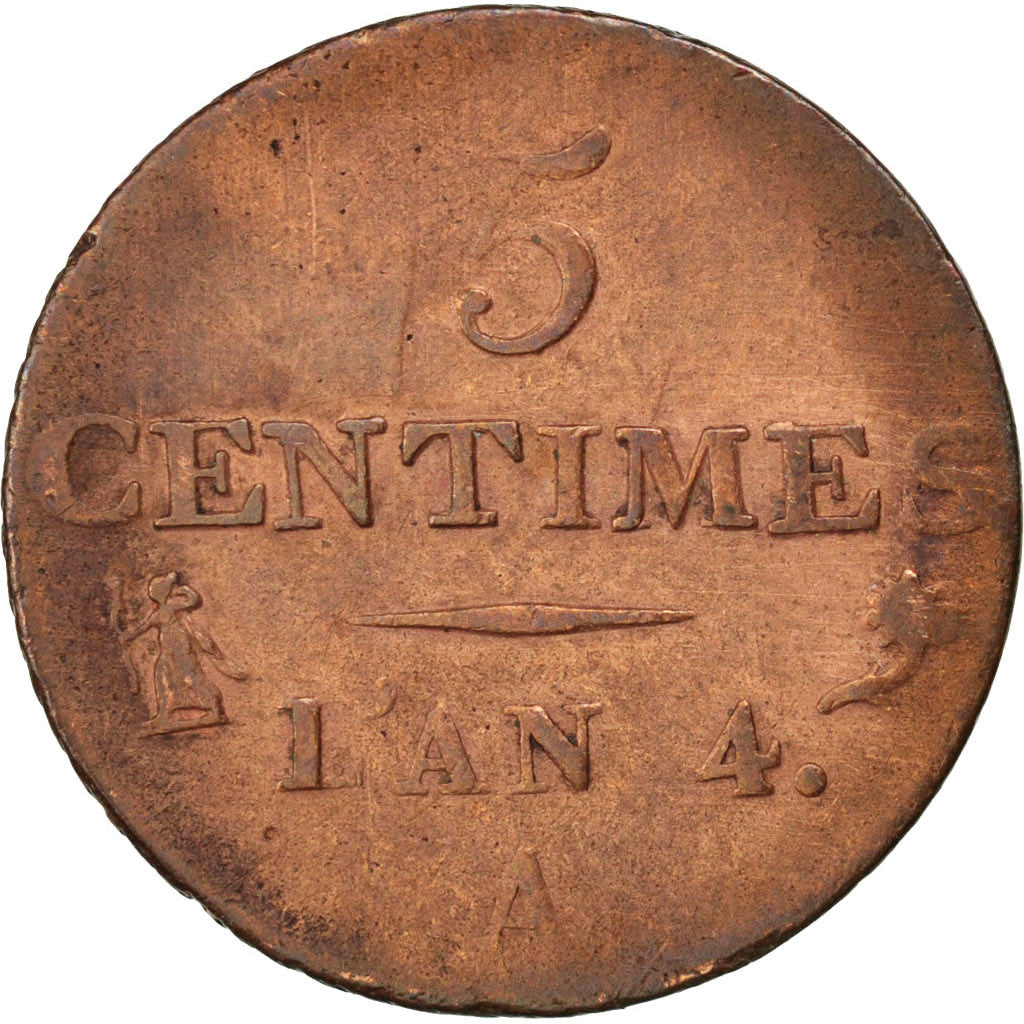 Coin, France, Dupré, 5 Centimes, 1796, Paris, VF(30-35), Bronze, KM:635.1