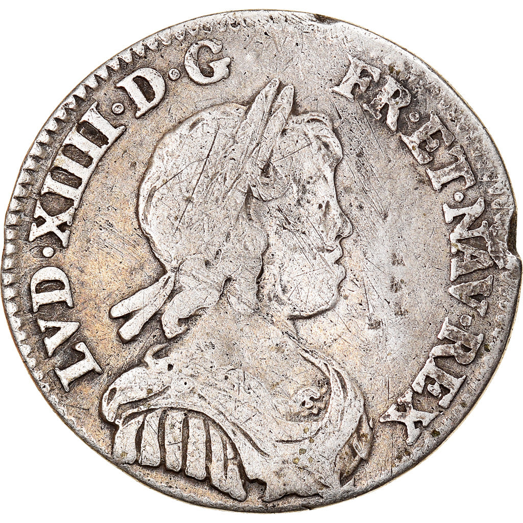 Moneta, Francja, Louis XIV, 1/12 Ecu à la mèche courte, 1644, Paris