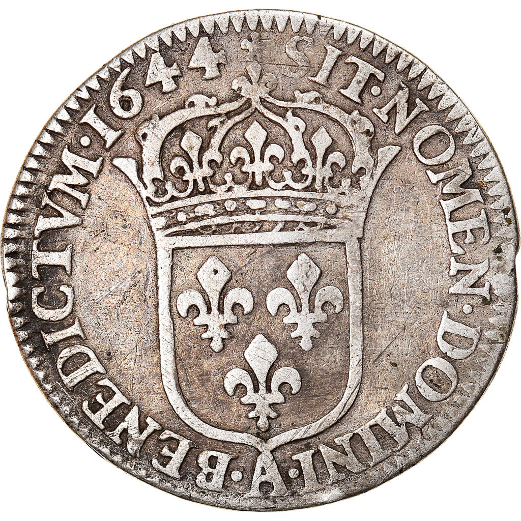 Moneta, Francja, Louis XIV, 1/12 Ecu à la mèche courte, 1644, Paris