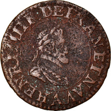 Moneta, Francja, Double Tournois, 1606, Paris, VF(20-25), Miedź, Sombart:4184