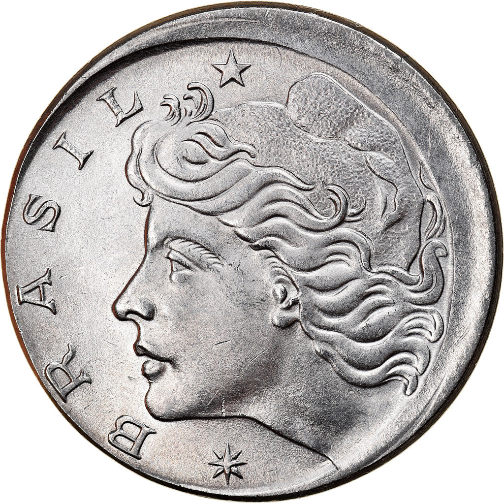Moeda, Brasil, 50 Centavos, 1977, error off center strike, AU(55-58), Aço