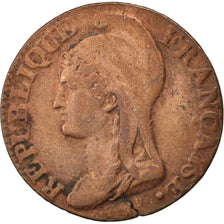 FRANCE, Dupré, 5 Centimes, 1796, Paris, KM #635.1, VF(30-35), Bronze, 23, Gadour
