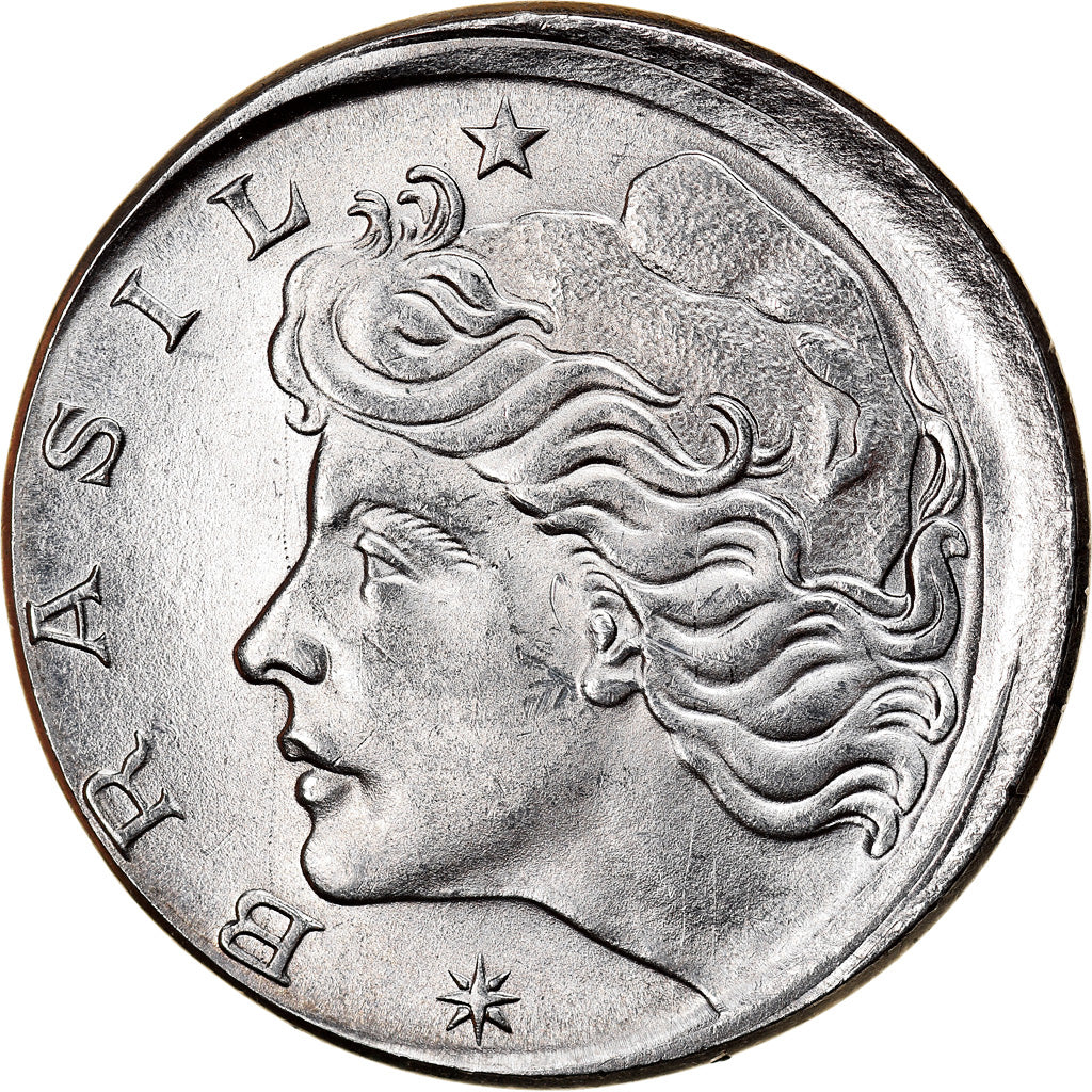 Moneta, Brasile, 50 Centavos, 1977, error off center strike, SPL-, Acciaio