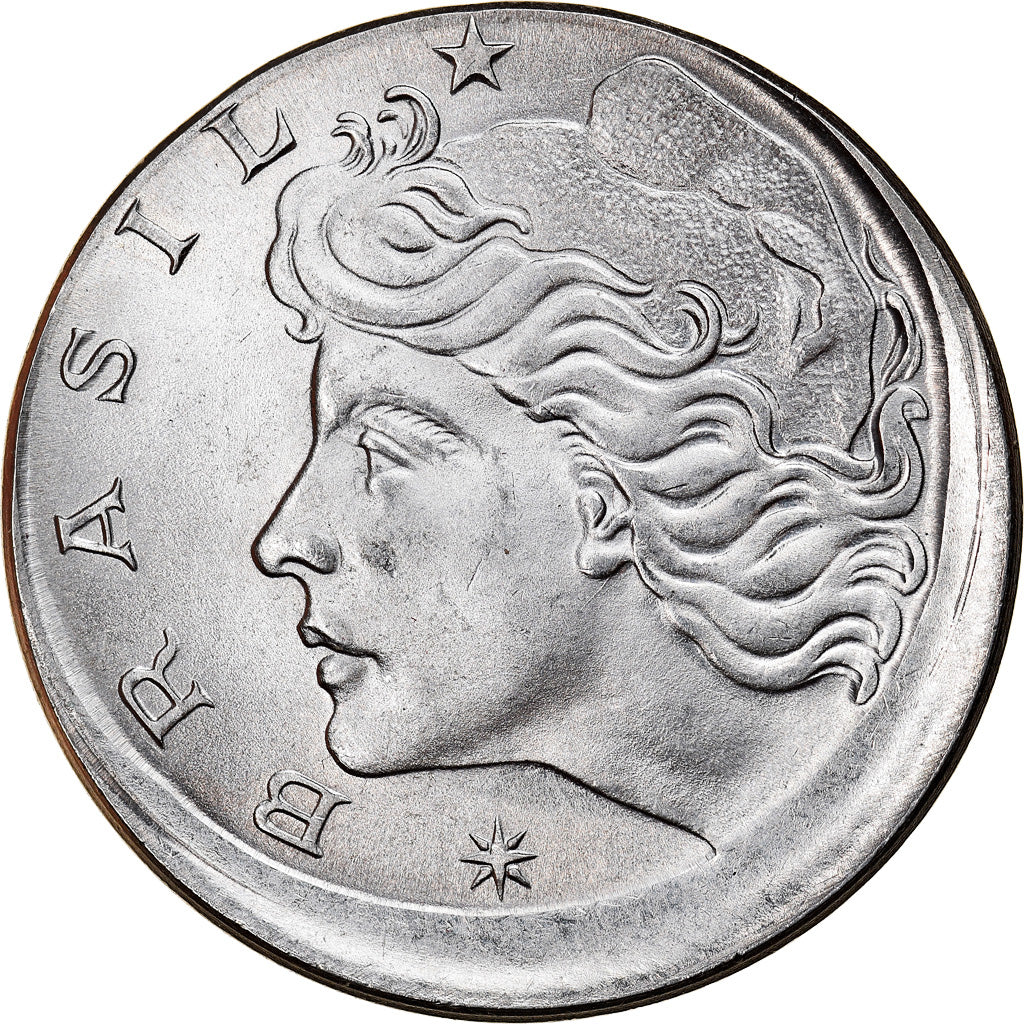 Moneda, Brasil, 50 Centavos, 1977, error off center strike, EBC, Acero