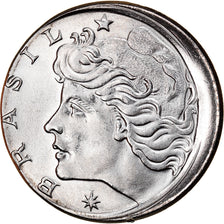 Moeda, Brasil, 20 Centavos, 1977, error off center strike, AU(55-58), Aço