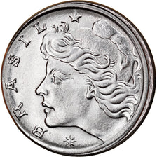 Monnaie, Brésil, 10 Centavos, 1977, error off center strike, SUP, Stainless