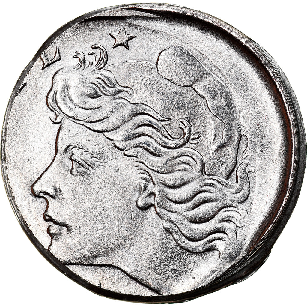 Moeda, Brasil, 10 Centavos, 1977, planchet error, AU(55-58), Aço Inoxidável