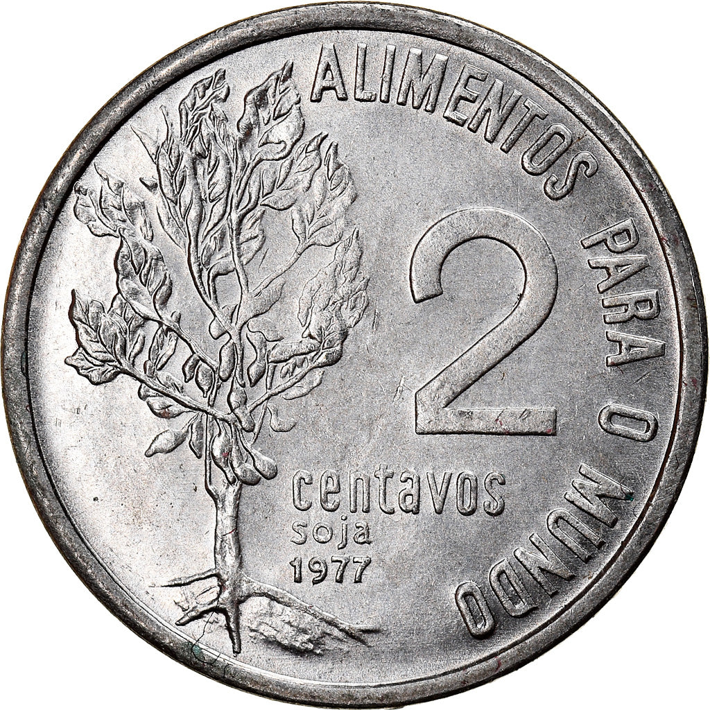 Coin, Brazil, 2 Centavos, 1977, FAO, AU(55-58), Stainless Steel, KM:586
