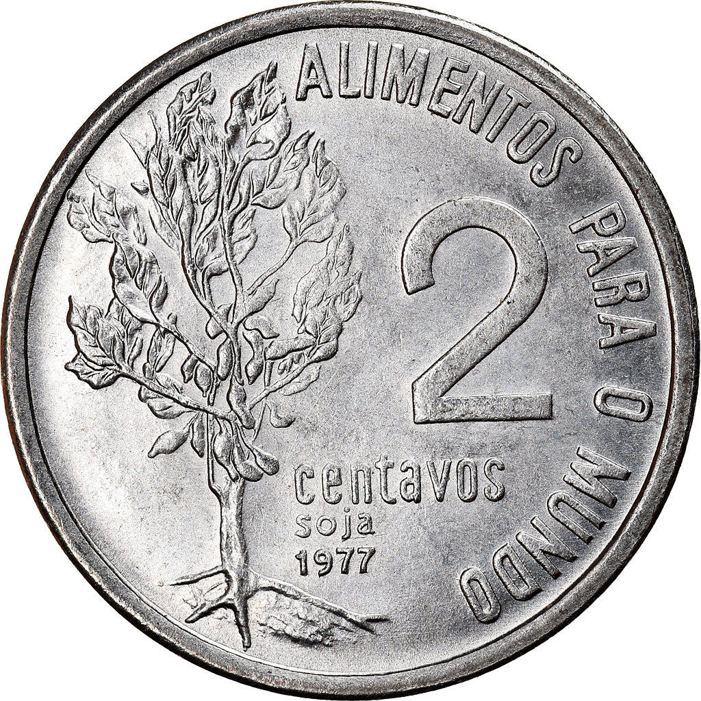 Coin, Brazil, 2 Centavos, 1977, FAO, AU(55-58), Stainless Steel, KM:586