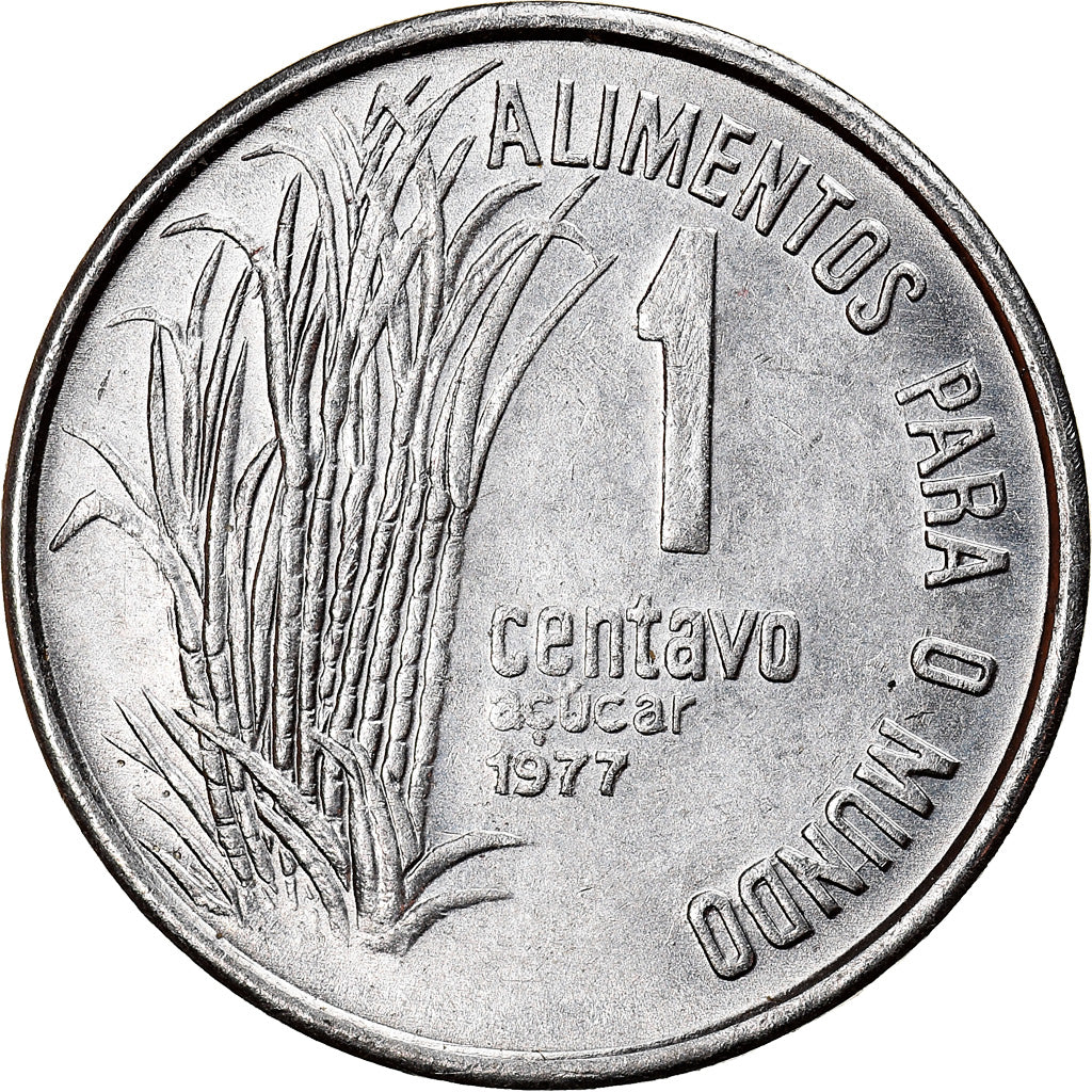 Munten, Brazilië, Centavo, 1977, FAO, PR, Stainless Steel, KM:585
