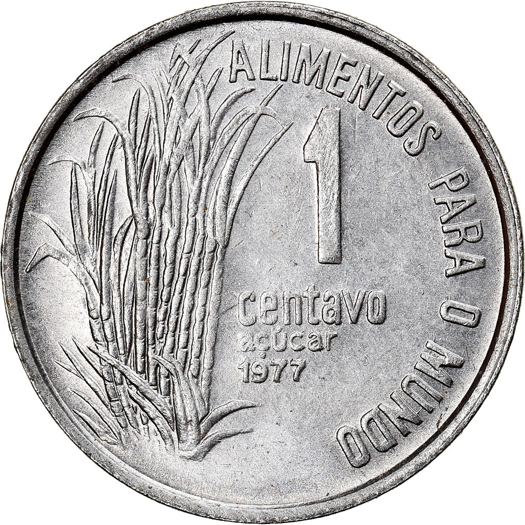 Moneda, Brasil, Centavo, 1977, FAO, EBC, Acero inoxidable, KM:585