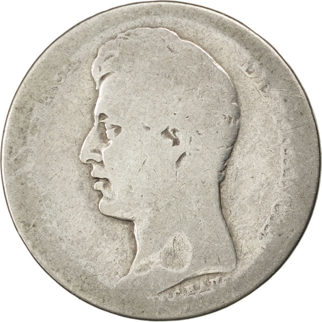 FRANCE, Charles X, Franc, 1830, Paris, KM #724.1, VG(8-10), Silver, Gadoury...