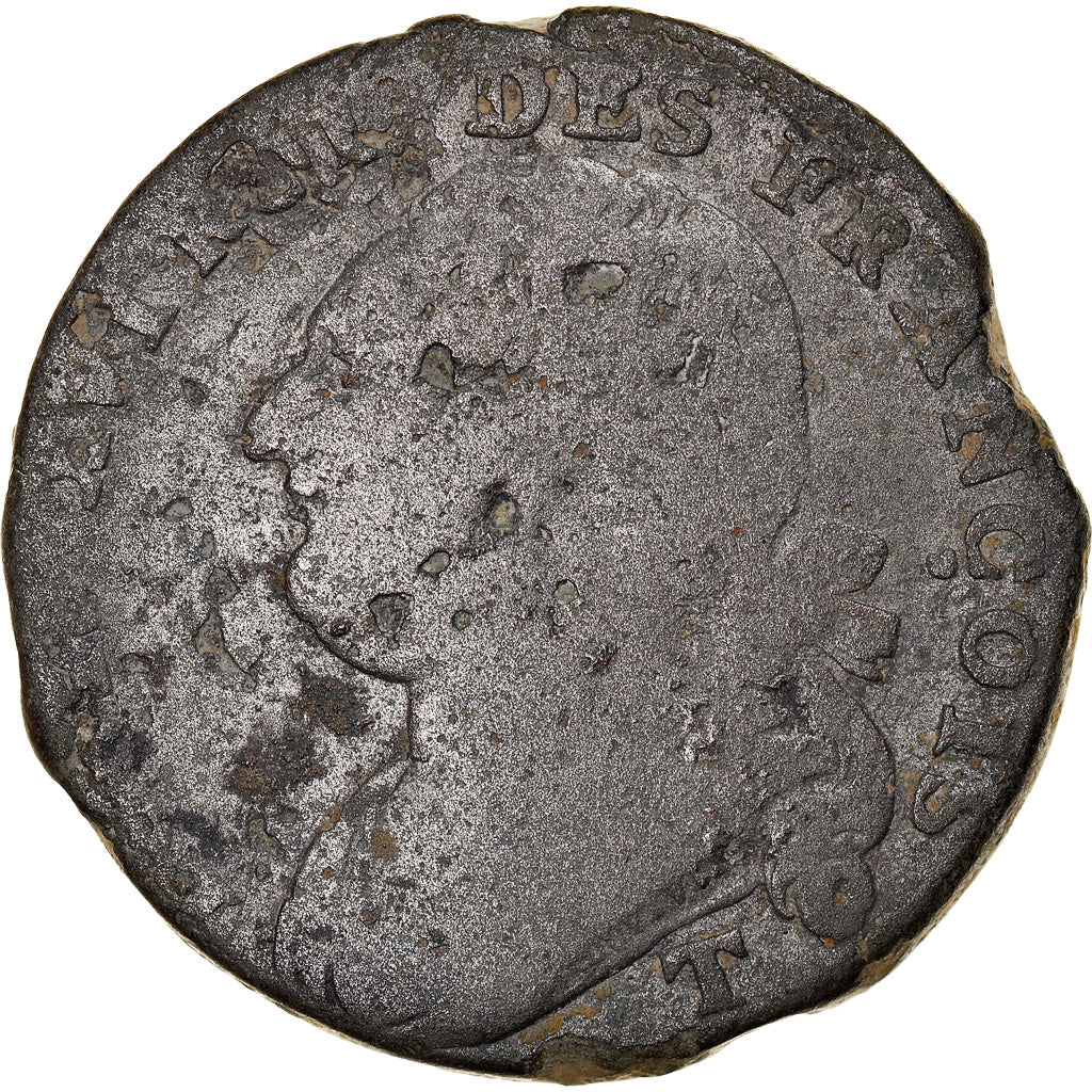 Coin, France, Louis XVI, 12 Deniers, 1792, Nantes, F(12-15), Bronze, Gadoury:15