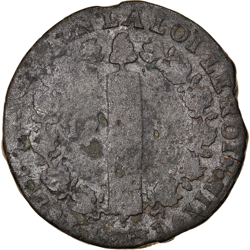 Coin, France, Louis XVI, 12 Deniers, 1792, Nantes, F(12-15), Bronze, Gadoury:15
