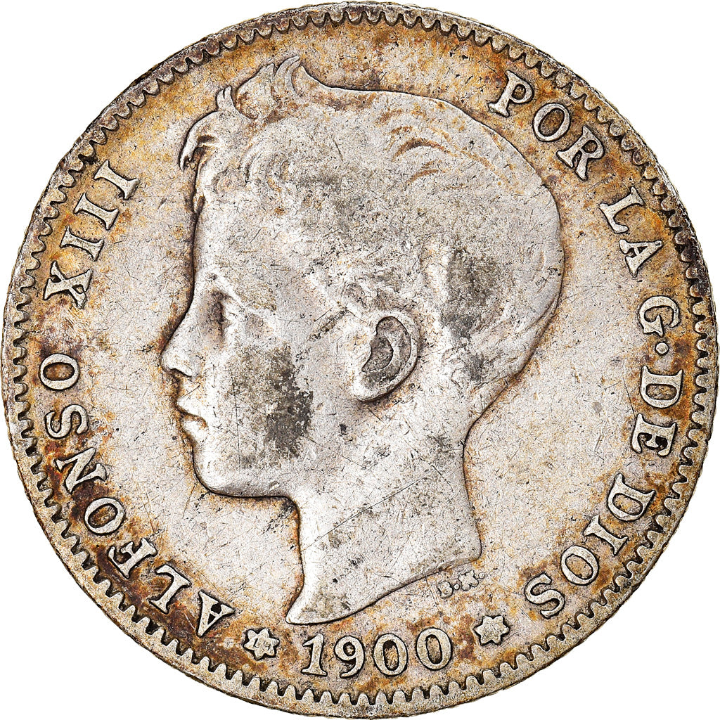 Münze, Spanien, Alfonso XIII, Peseta, 1900, Madrid, S+, Silber, KM:706