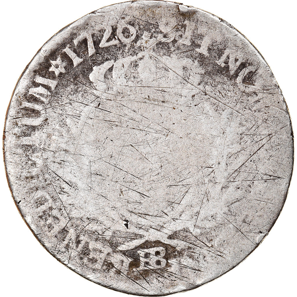 Münze, Frankreich, Louis XV, 1/5 Écu aux branches d'olivier, 24 Sols, 1/5 ECU