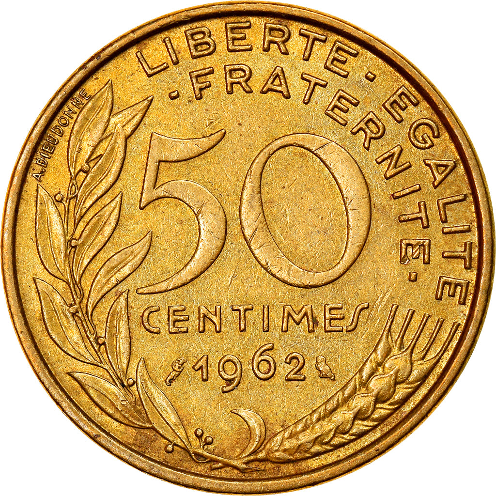 Münze, Frankreich, Marianne, 50 Centimes, 1962, Paris, Col à 4 plis, SS