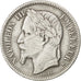 FRANCE, Napoléon III, Franc, 1867, Strasbourg, KM #806.2, VF(30-35), Silver, G..