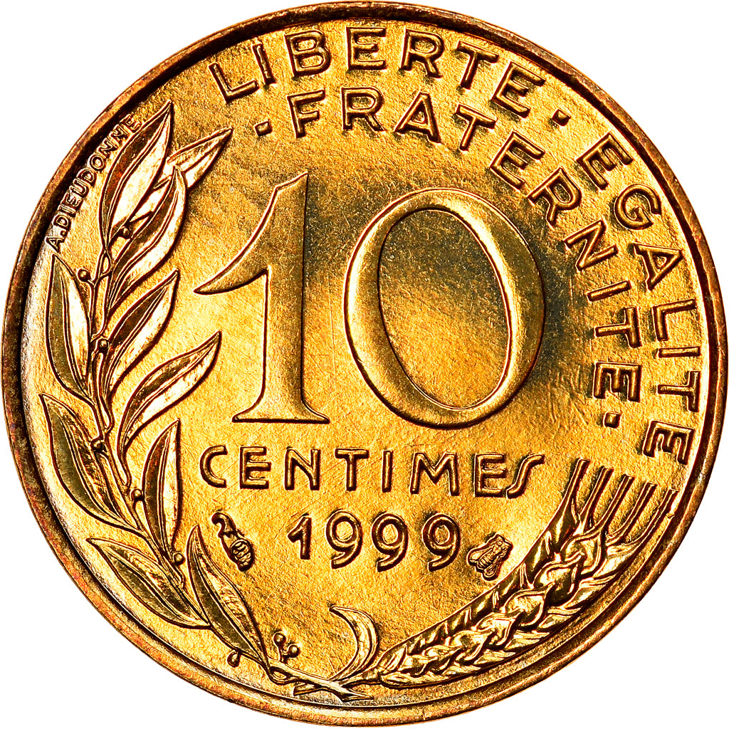 Coin, France, Marianne, 10 Centimes, 1999, Paris, MS(64), Aluminum-Bronze