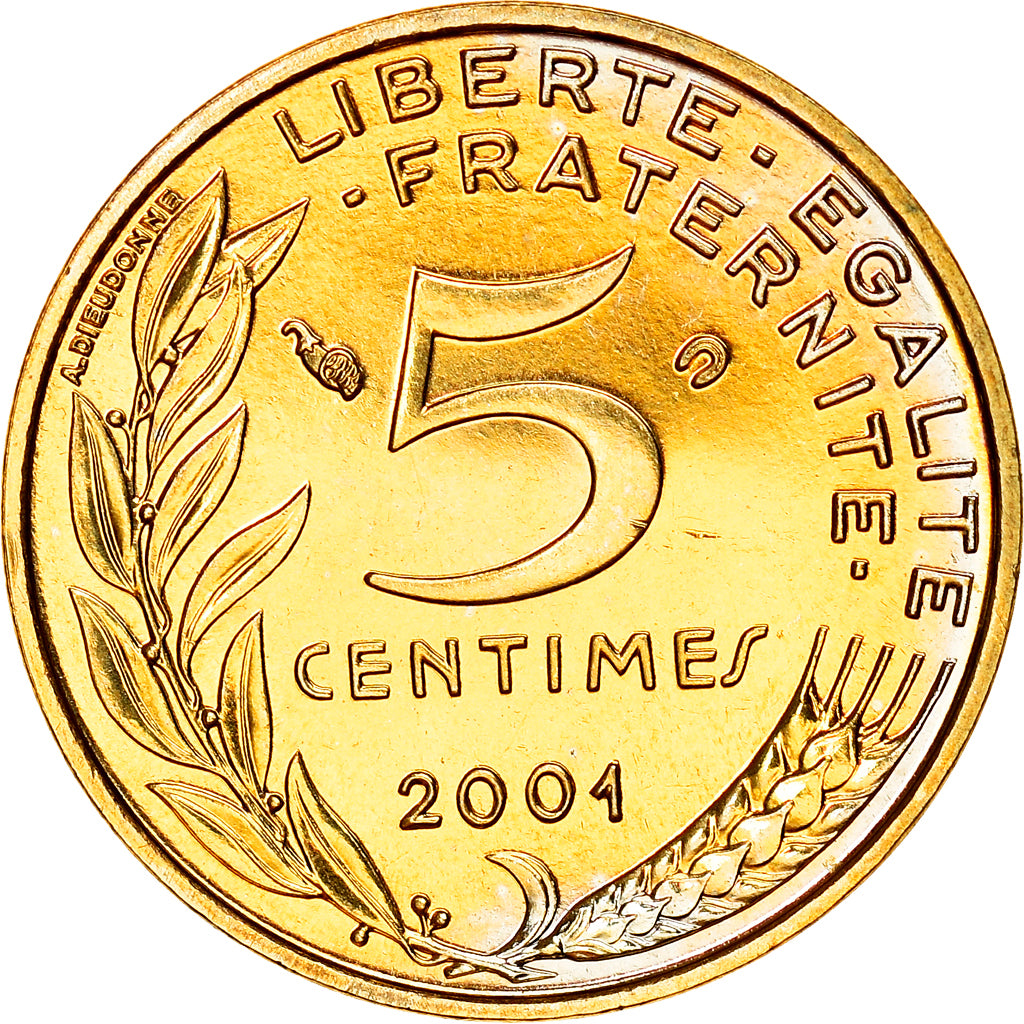 Moneta, Francia, Marianne, 5 Centimes, 2001, Paris, BU, SPL+, Alluminio-bronzo