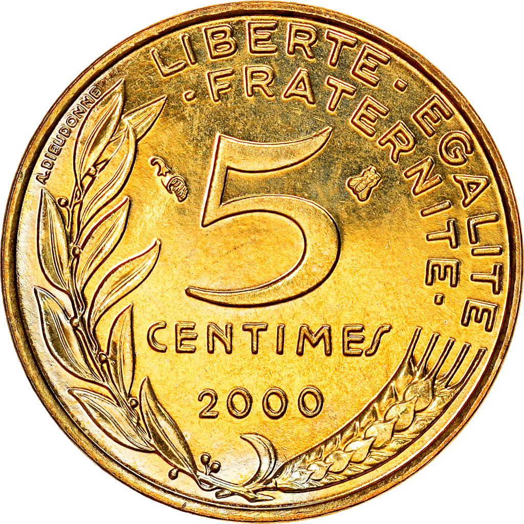 Monnaie, France, Marianne, 5 Centimes, 2000, Paris, SPL+, Aluminum-Bronze