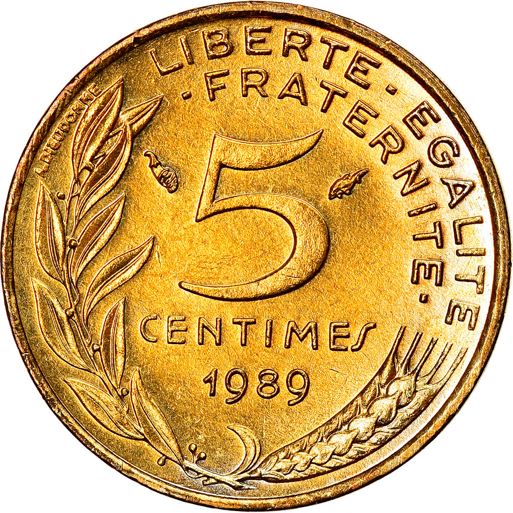 Moneta, Francia, Marianne, 5 Centimes, 1989, Paris, SPL+, Alluminio-bronzo