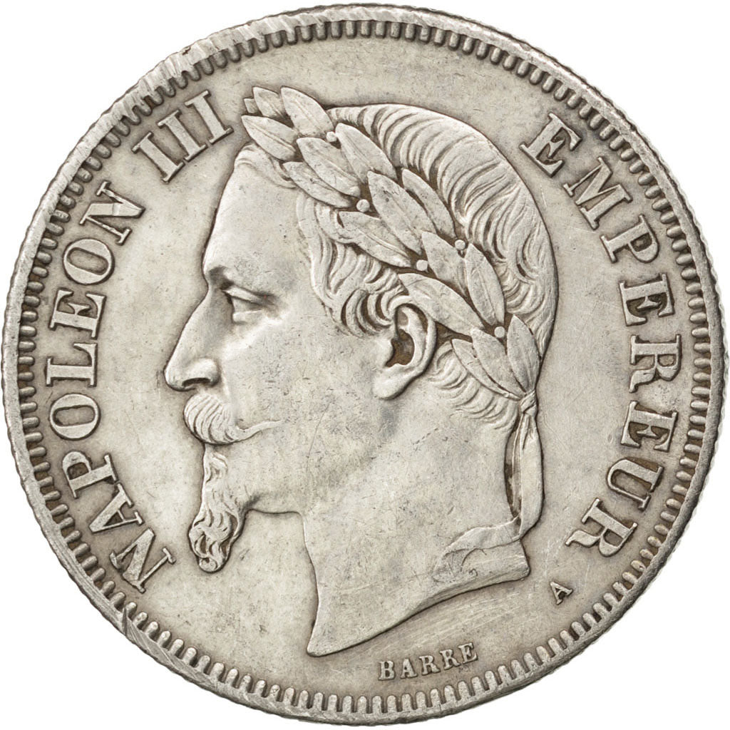 FRANCE, Napoléon III, 2 Francs, 1869, Paris, KM #807.1, EF(40-45), Silver, G...