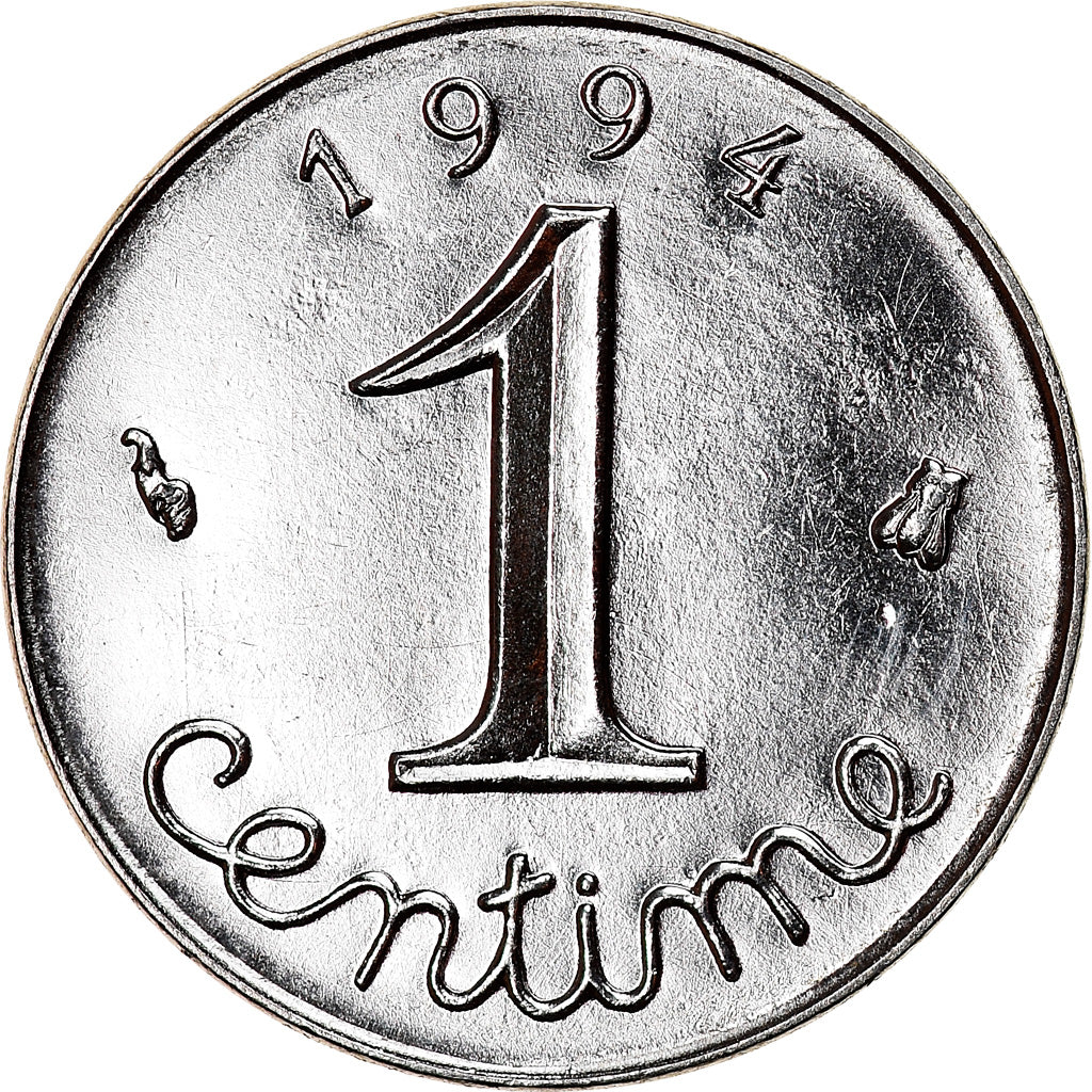 Coin, France, Épi, Centime, 1994, Paris, MS(63), Stainless Steel, KM:928