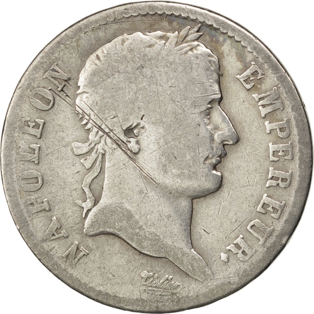 FRANCE, Napoléon I, Franc, 1808, Paris, KM #682.1, F(12-15), Silver, Gadoury #..