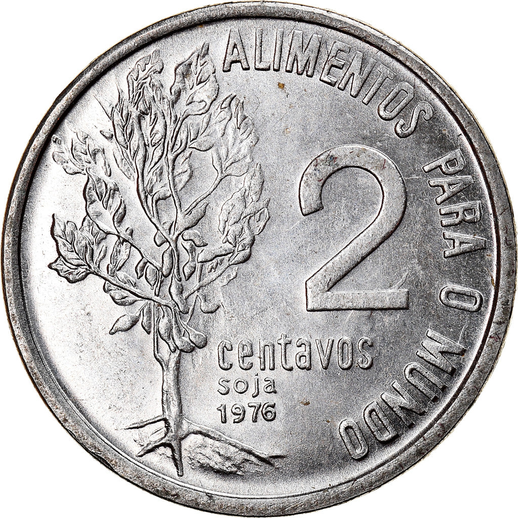 Monnaie, Brésil, 2 Centavos, 1976, FAO, SUP, Stainless Steel, KM:586