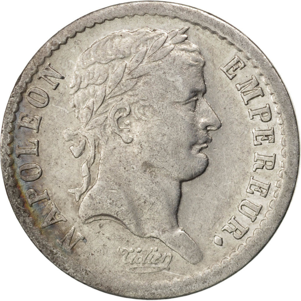 FRANCE, Napoléon I, 1/2 Franc, 1808, Paris, KM #680.1, EF(40-45), Silver, Gadour