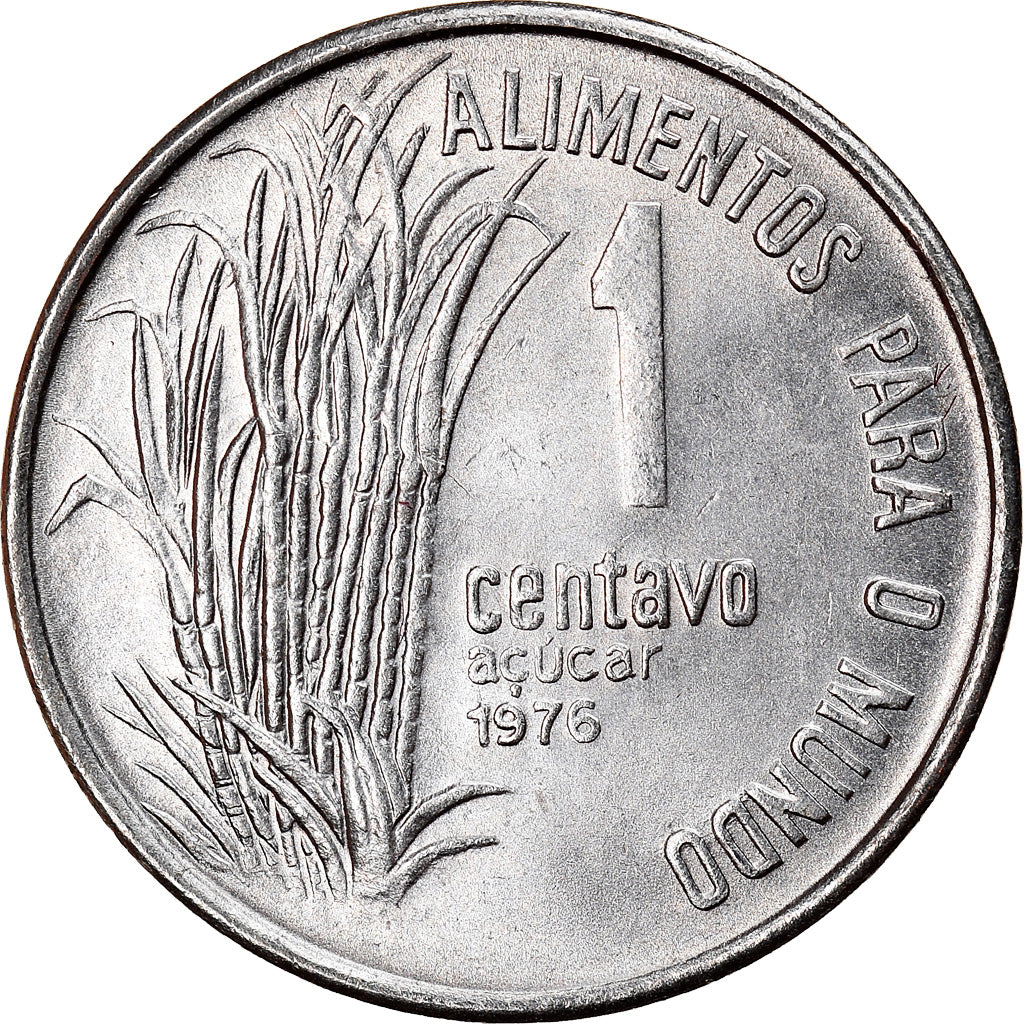 Moneta, Brasile, Centavo, 1976, FAO, SPL-, Acciaio inossidabile, KM:585