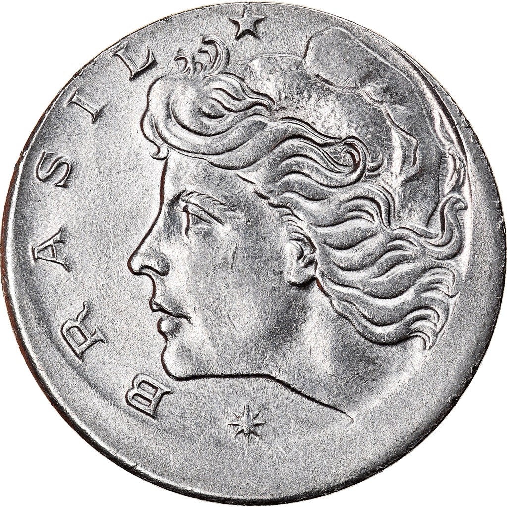 Moeda, Brasil, 5 Centavos, 1967, error off center strike, AU(50-53), Aço
