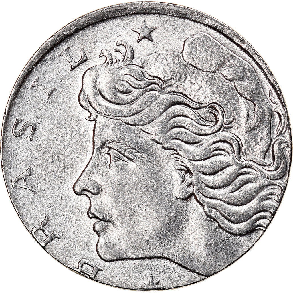 Moneta, Brasile, 5 Centavos, 1967, planchet error, BB+, Acciaio inossidabile