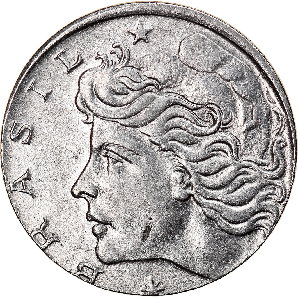 Moeda, Brasil, 5 Centavos, 1967, planchet error, AU(50-53), Aço Inoxidável