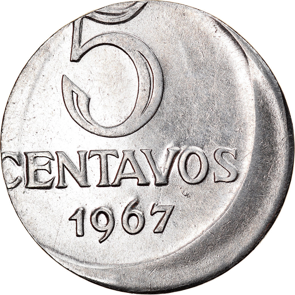 Moneta, Brasile, 5 Centavos, 1967, planchet error, SPL-, Acciaio inossidabile