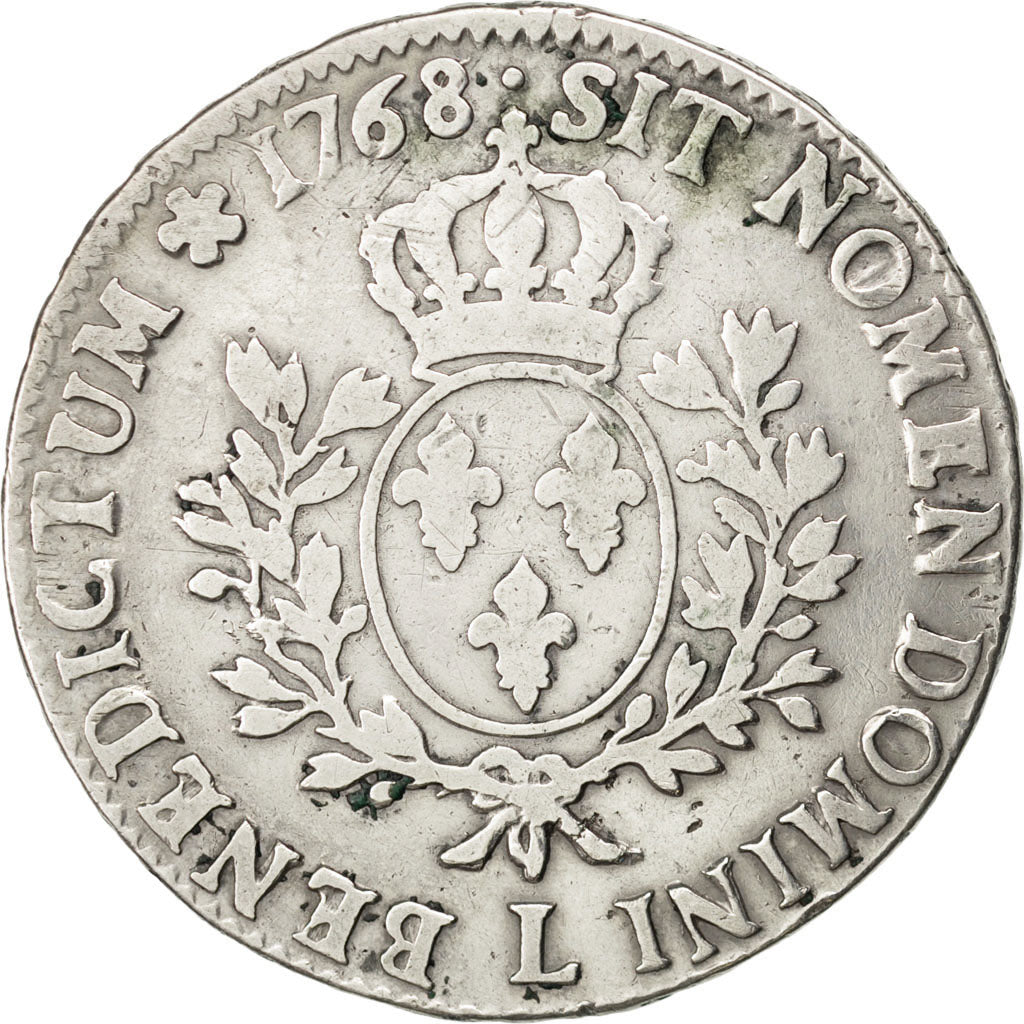 Francia, Louis XV, Écu au bandeau, Ecu, 1768, Bayonne, MB, Argento, KM:512.1...