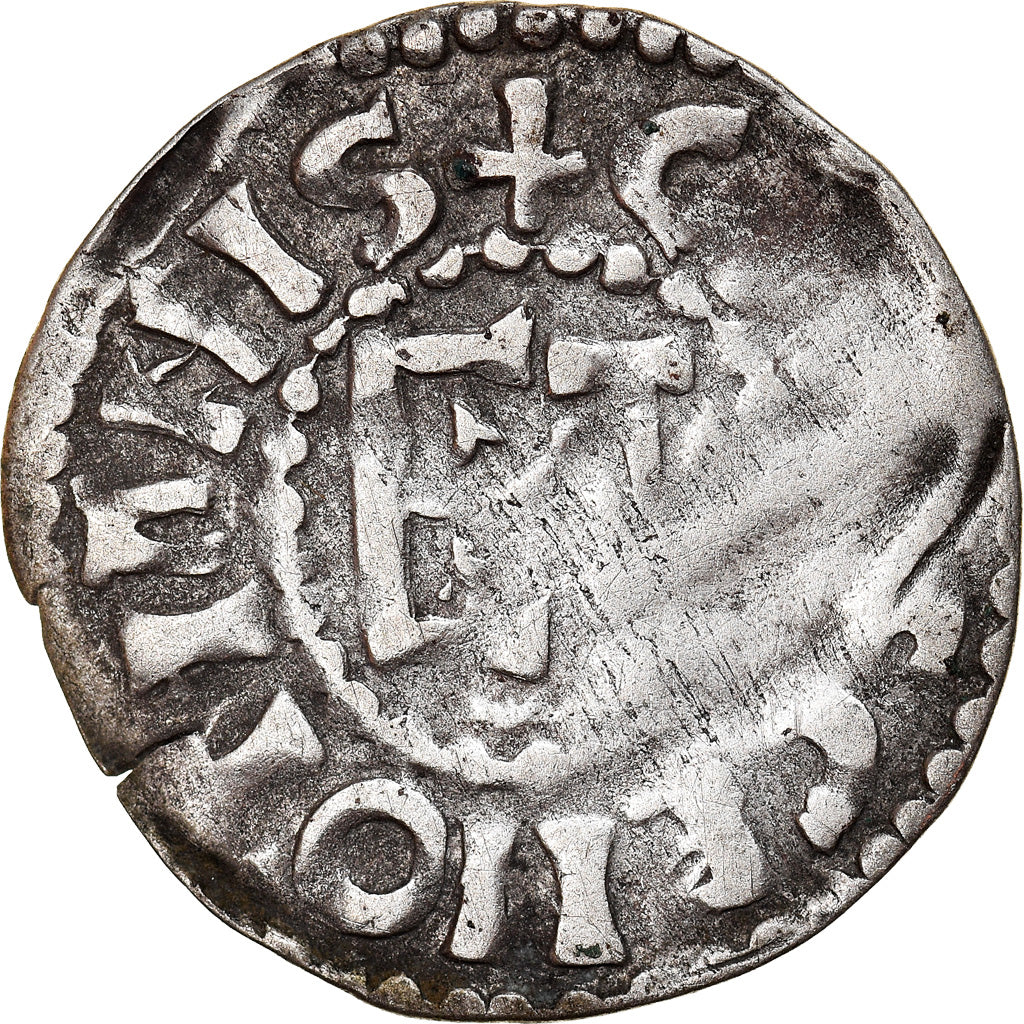 Moneta, Francia, Herbert I, Denier, ND (1015-1246), Le Mans, Immobilized type