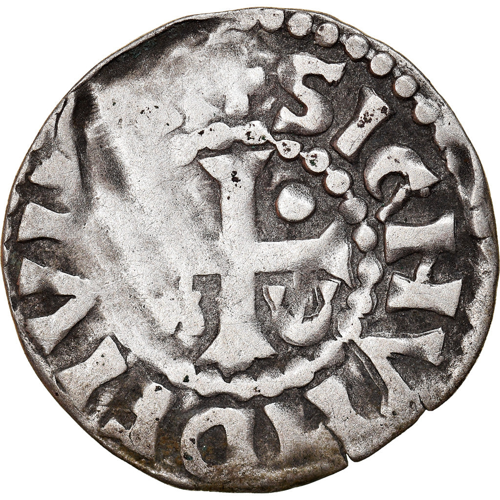 Moneta, Francia, Herbert I, Denier, ND (1015-1246), Le Mans, Immobilized type