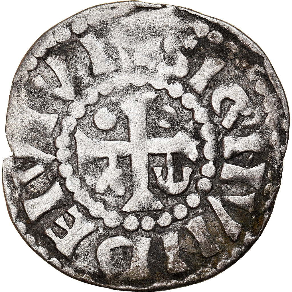 Moneda, Francia, Herbert I, Denier, ND (1015-1246), Le Mans, Immobilized type