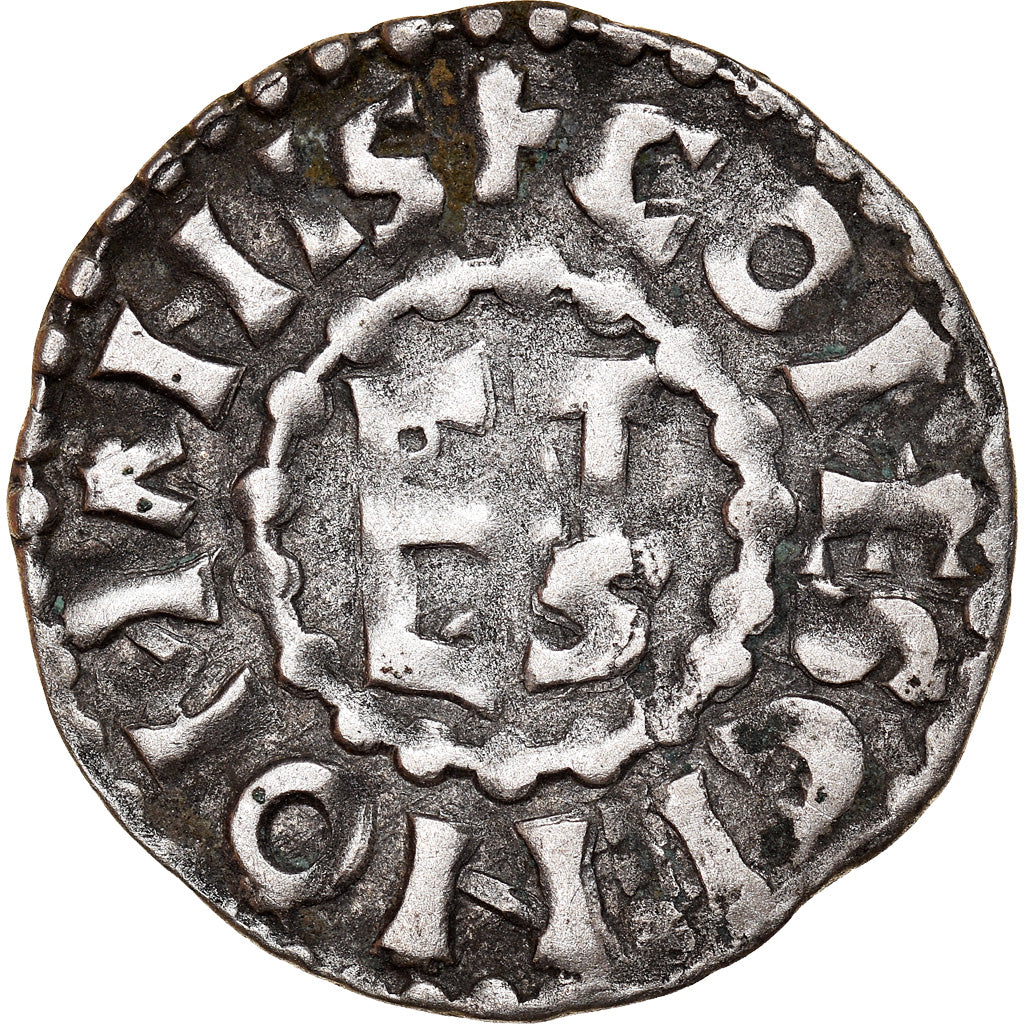 Moneta, Francia, Herbert I, Denier, ND (1015-1246), Le Mans, Immobilized type