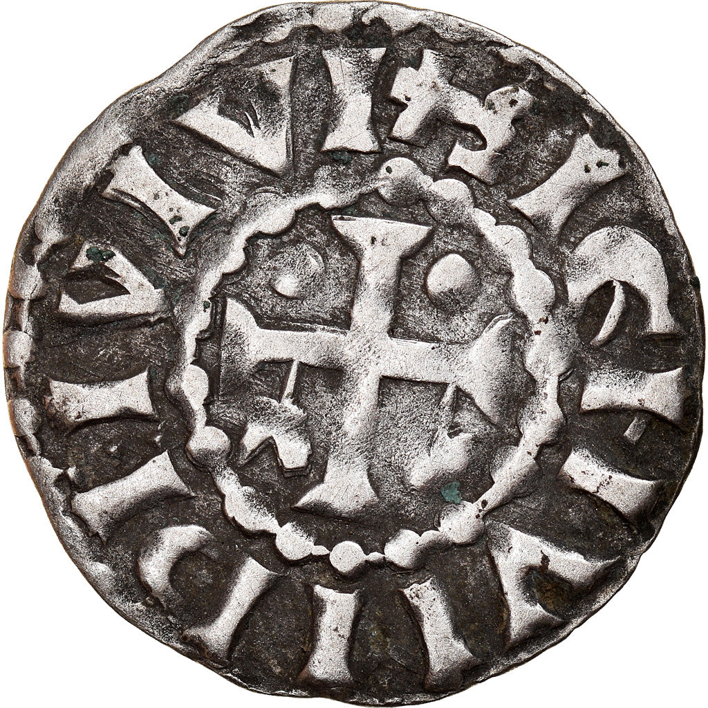 Moneta, Francia, Herbert I, Denier, ND (1015-1246), Le Mans, Immobilized type