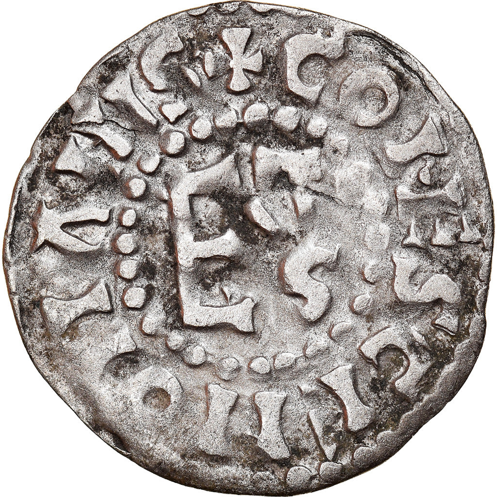 Moneta, Francia, Herbert I, Denier, ND (1015-1246), Le Mans, Immobilized type