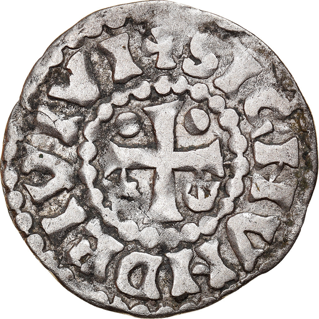 Moneta, Francia, Herbert I, Denier, ND (1015-1246), Le Mans, Immobilized type