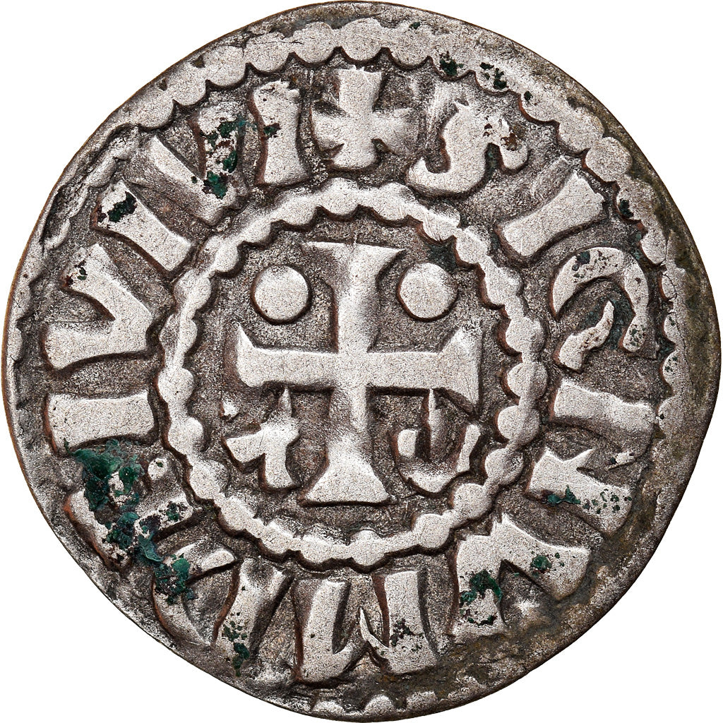 Moneta, Francia, Herbert I, Denier, ND (1015-1246), Le Mans, Immobilized type