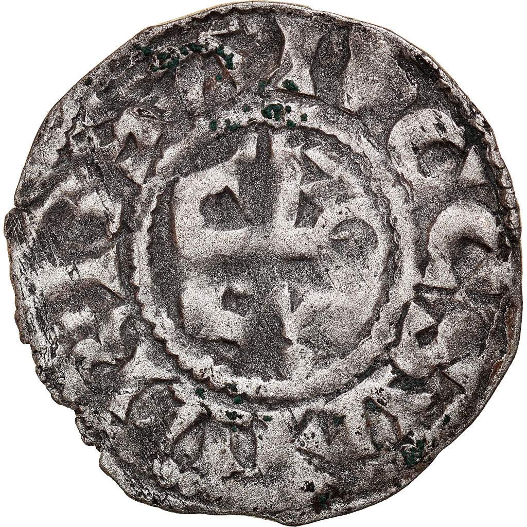 Monnaie, France, Anjou, Foulques V, Denier, ND (1160-1190), Angers, TB+, Argent