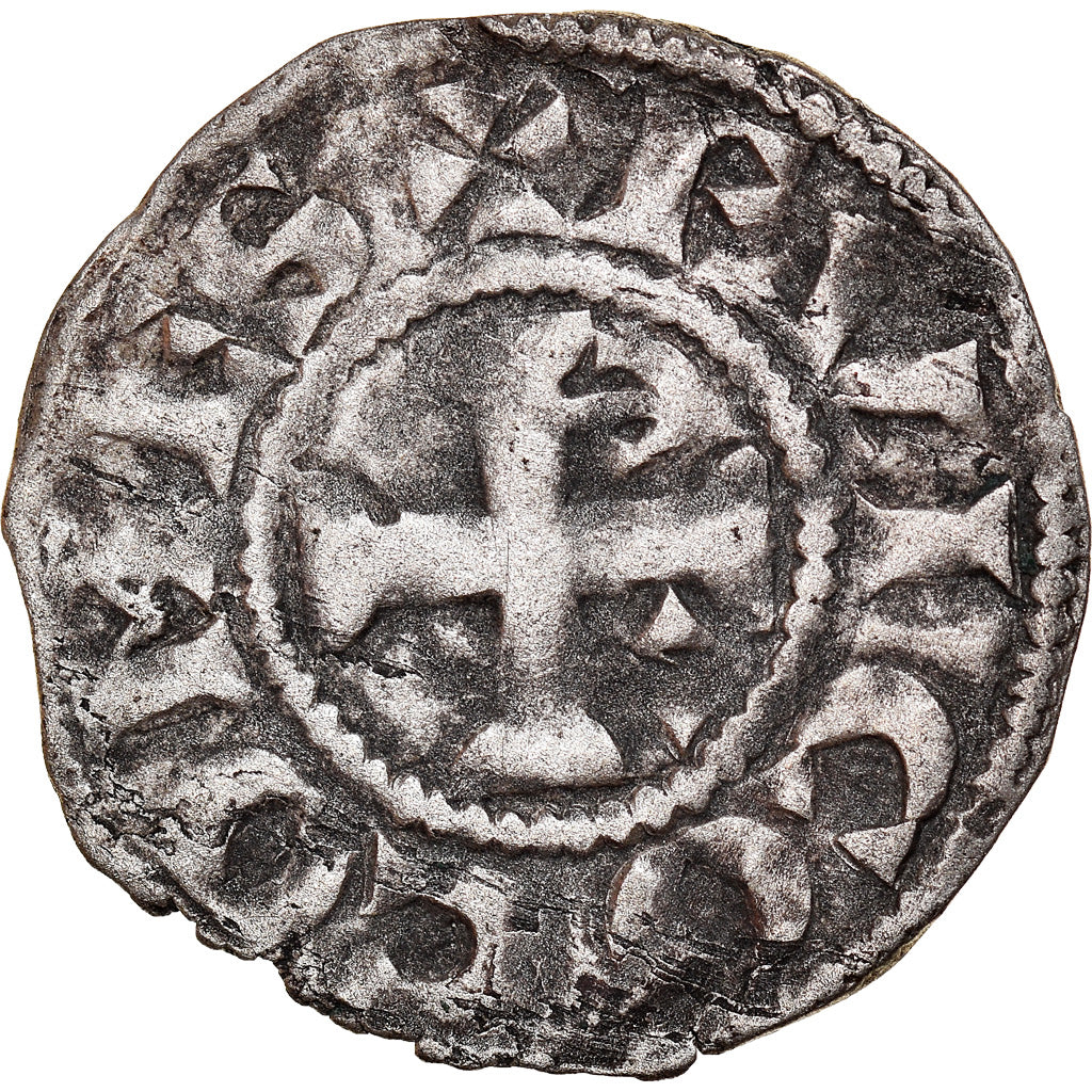 Monnaie, France, Anjou, Foulques V, Denier, ND (1160-1190), Angers, TB+, Argent